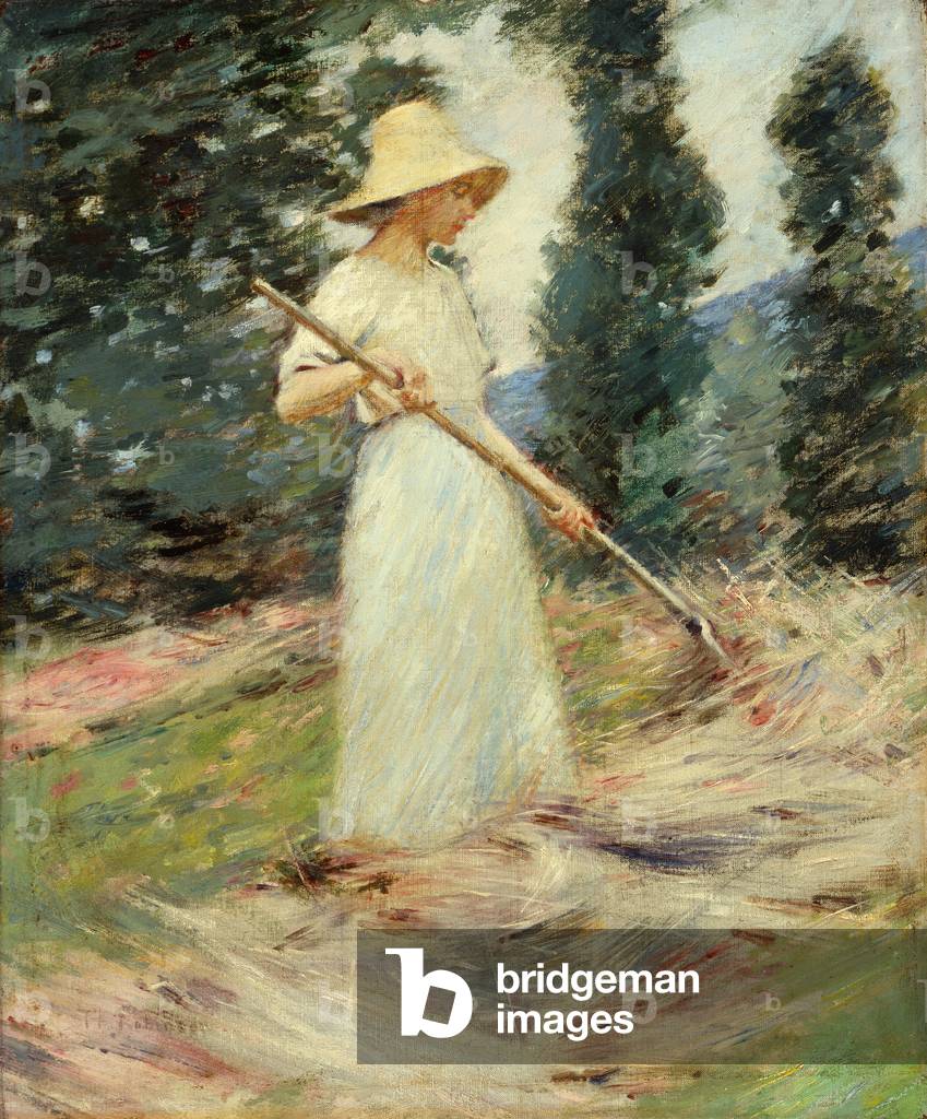 Immagine di Dipinto "Ragazza raking fieno" 1890 di Theodore Robinson
