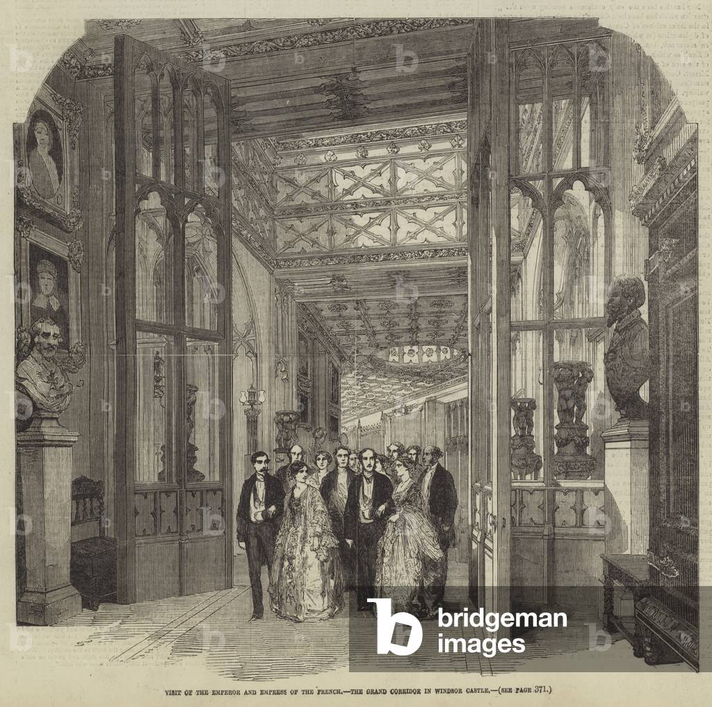 Visite de l'empereur et impératrice des Français 1855 par English School, b/w