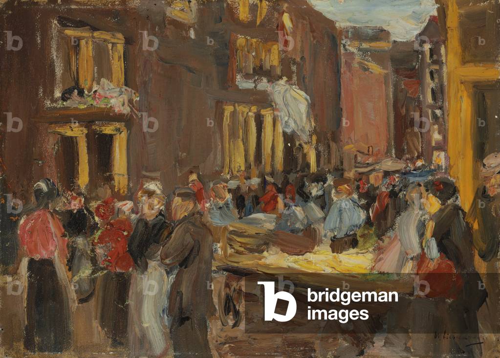 Quartiere ebraico ad Amsterdam; Judengasse ad Amsterdam, Ecke Jodenbreestraat, 1905 (olio a bordo)