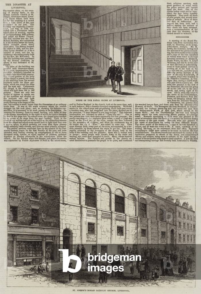 "il disastro a Liverpool (incisione)" di English School, b/w