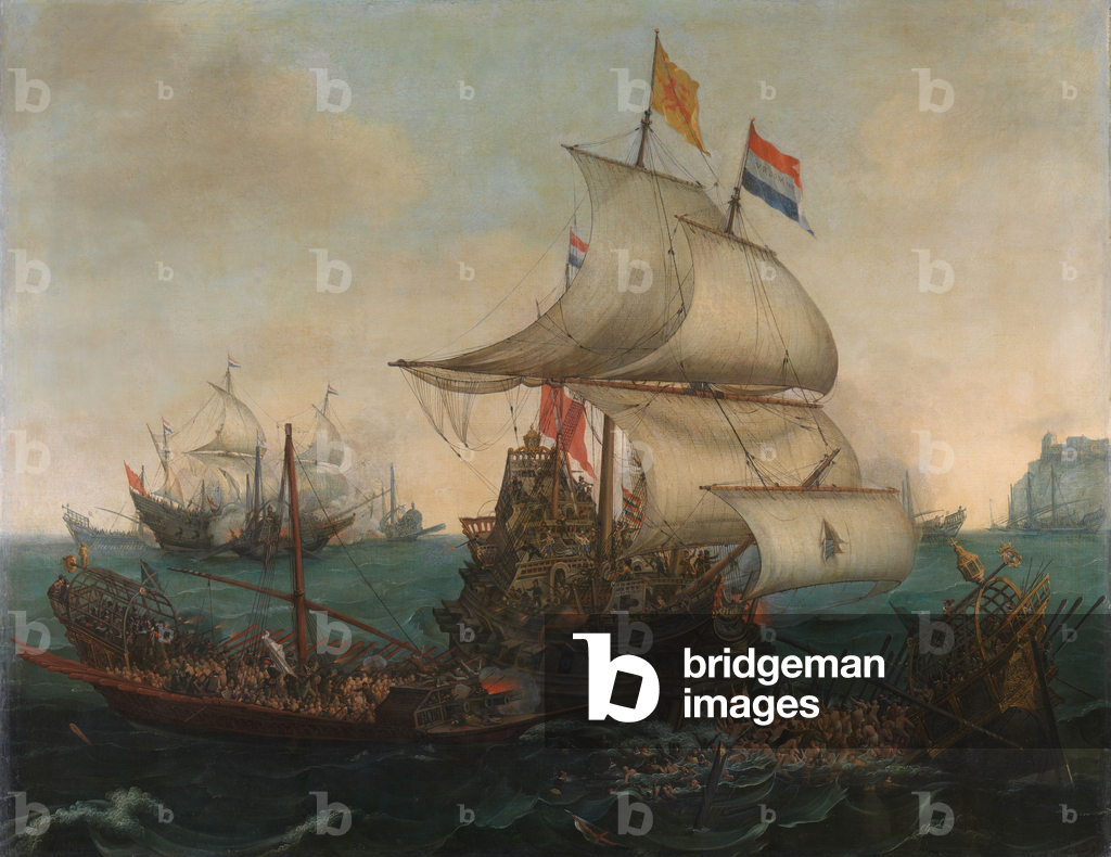 Dutch Ships Ramming Spanish Galleys off the English Coast, 1617 (oil on canvas)