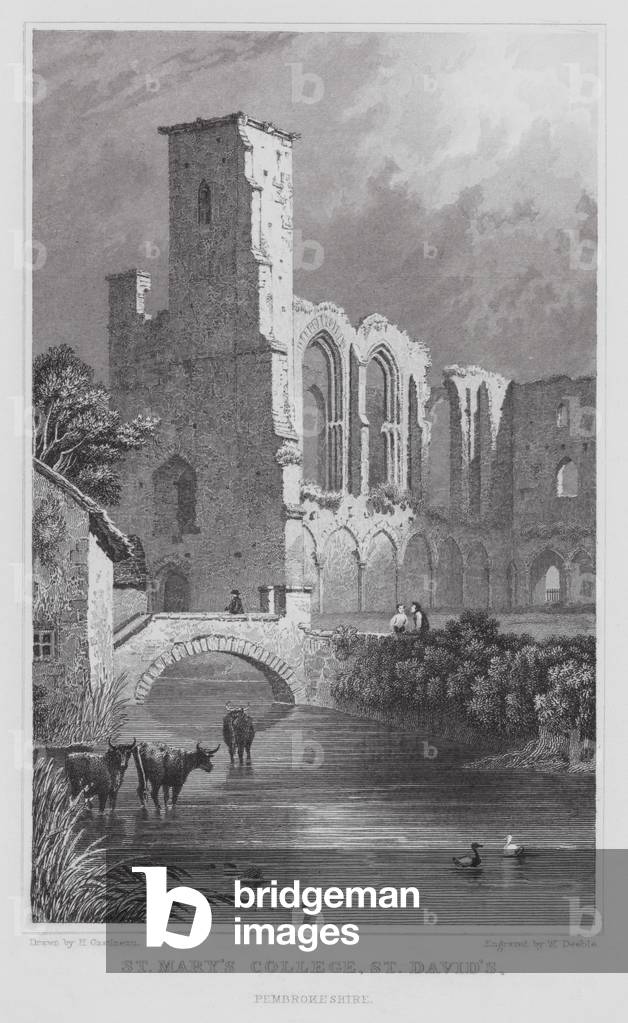 Bild von Gravur "St Mary's College" 1801 von Henry Gastineau