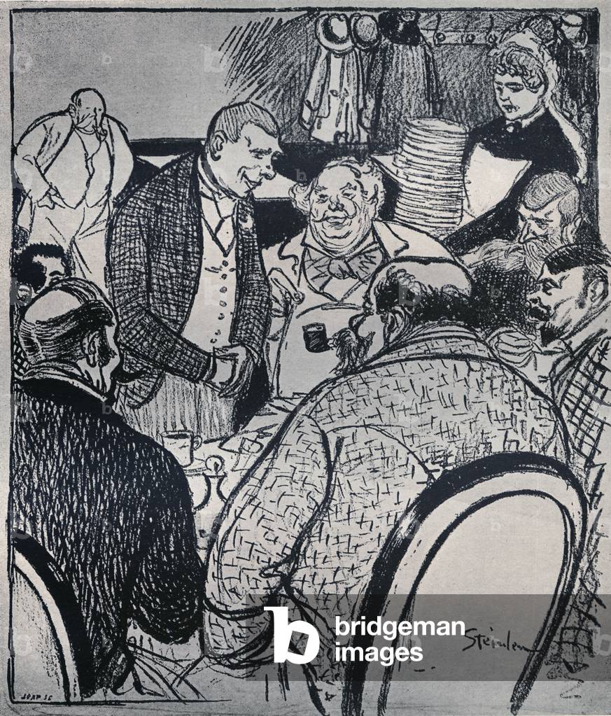 "Scena del Paris Café" 1900 di Theophile Alexandre Steinlen