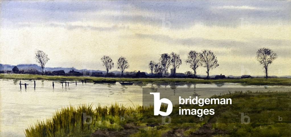 Flussufer (w/c auf Papier)