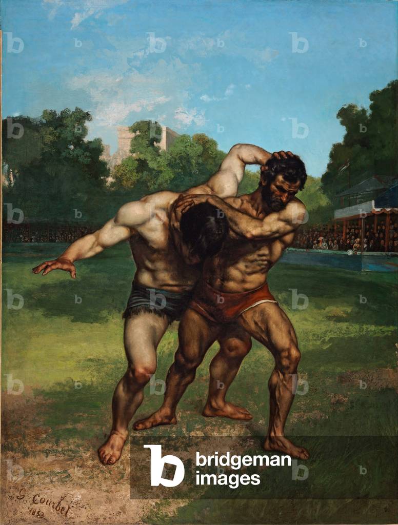 The Wrestlers, 1853 (oil on canvas)