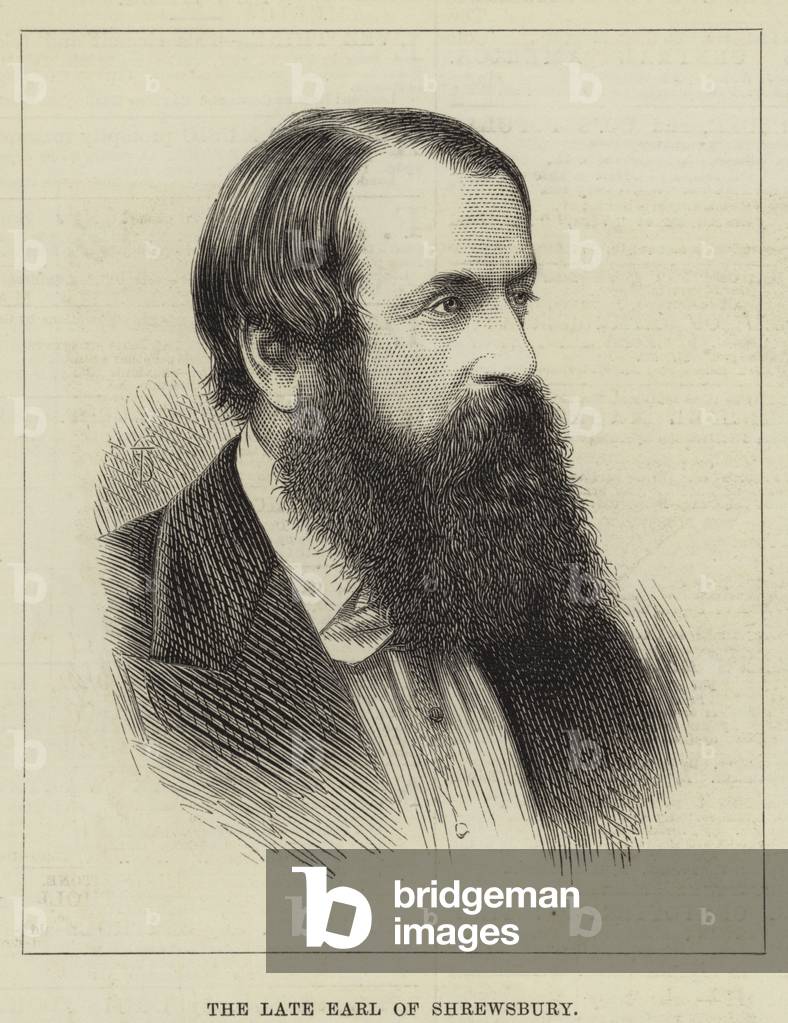 "il tardo Conte di Shrewsbury (incisione)" di English School, b/w