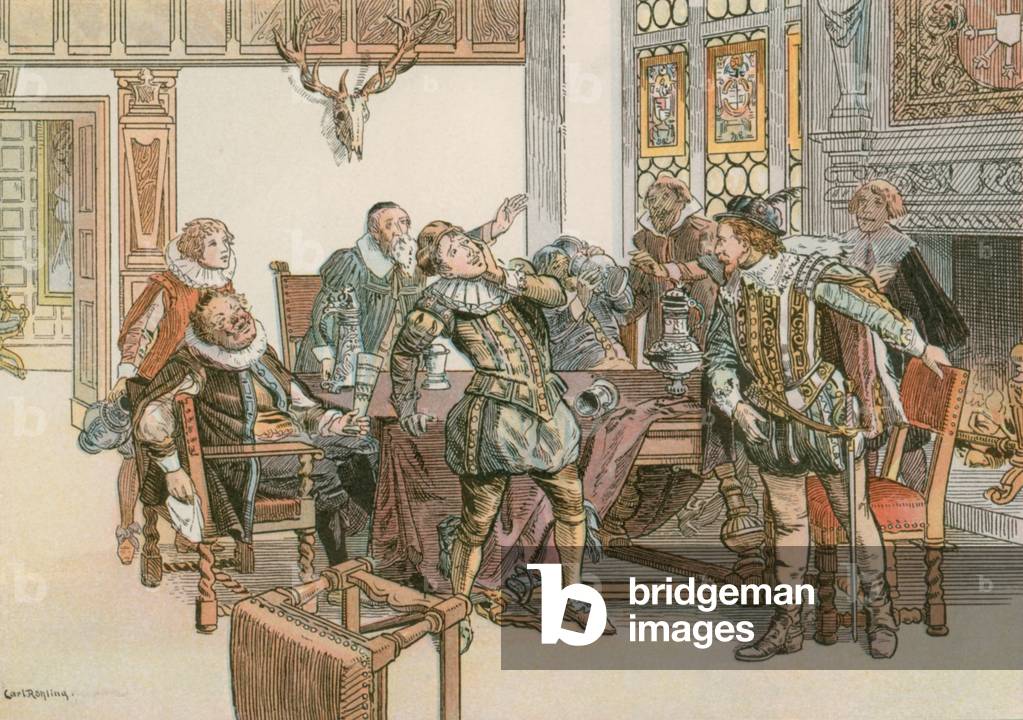 Giovanni Sigismondo in conflitto con Conte Palatino di Neuburg nel 1613 (colore lito)