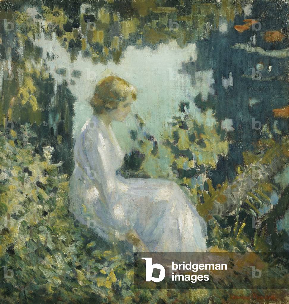 Laguna ombreggiata, (olio su canvasboard)