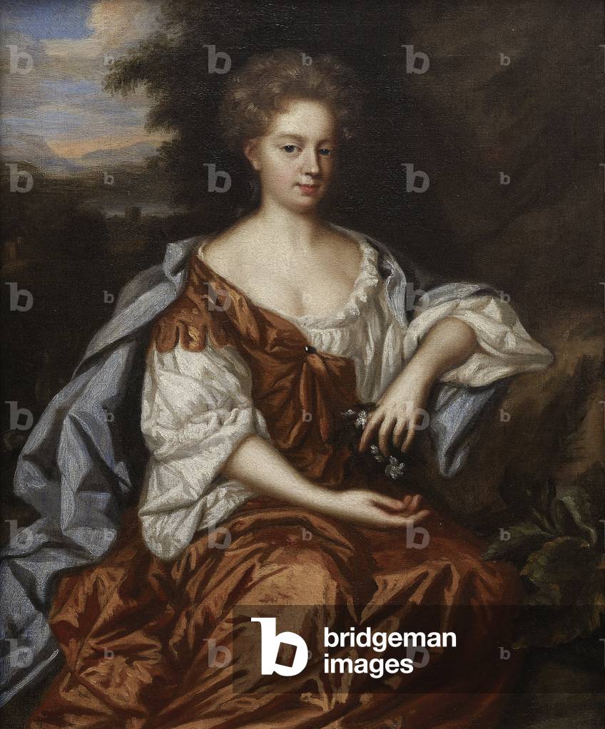 Image of Painting depicting Portrait of a Lady wearing an ochre silk gown by Mary Beale