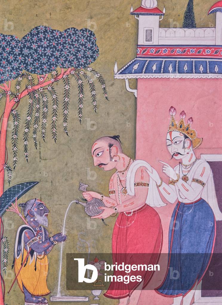 Vamana 'il nano ', quinta incarnazione di Vishnu, pittura in miniatura, India