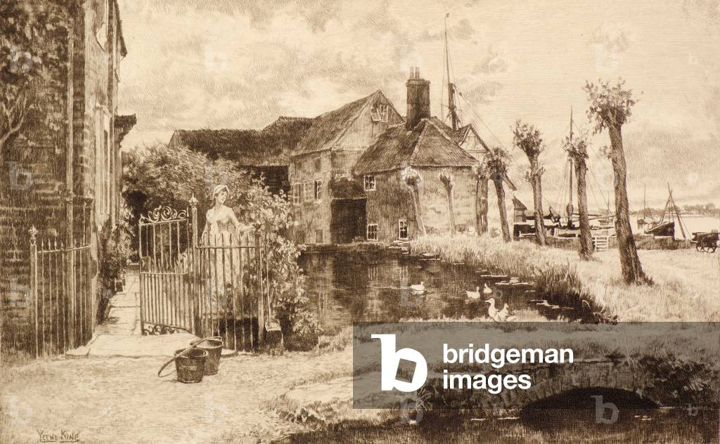Untitled [Village Scene] (etching) by Henry John Yeend King
