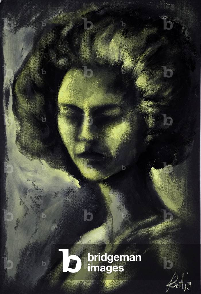 Image of Drawing depicting Woman in darkness 1974 by Sergio Berti