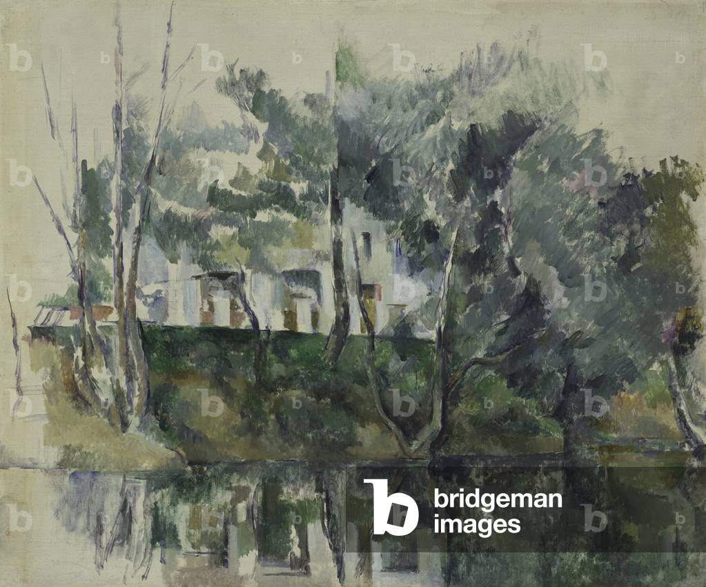 haus auf einem fluss, 1885-90 (öl auf leinwand)