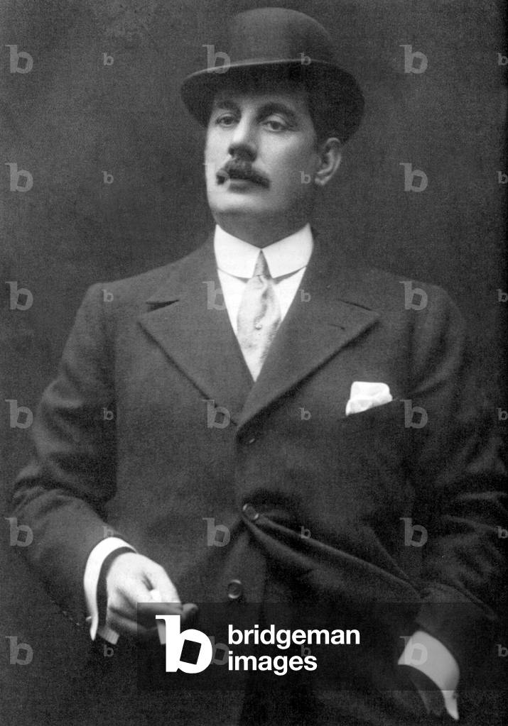 Giacomo Puccinfor Vorstellung seiner Oper „La Fanciulla del West“ 1910 in New York