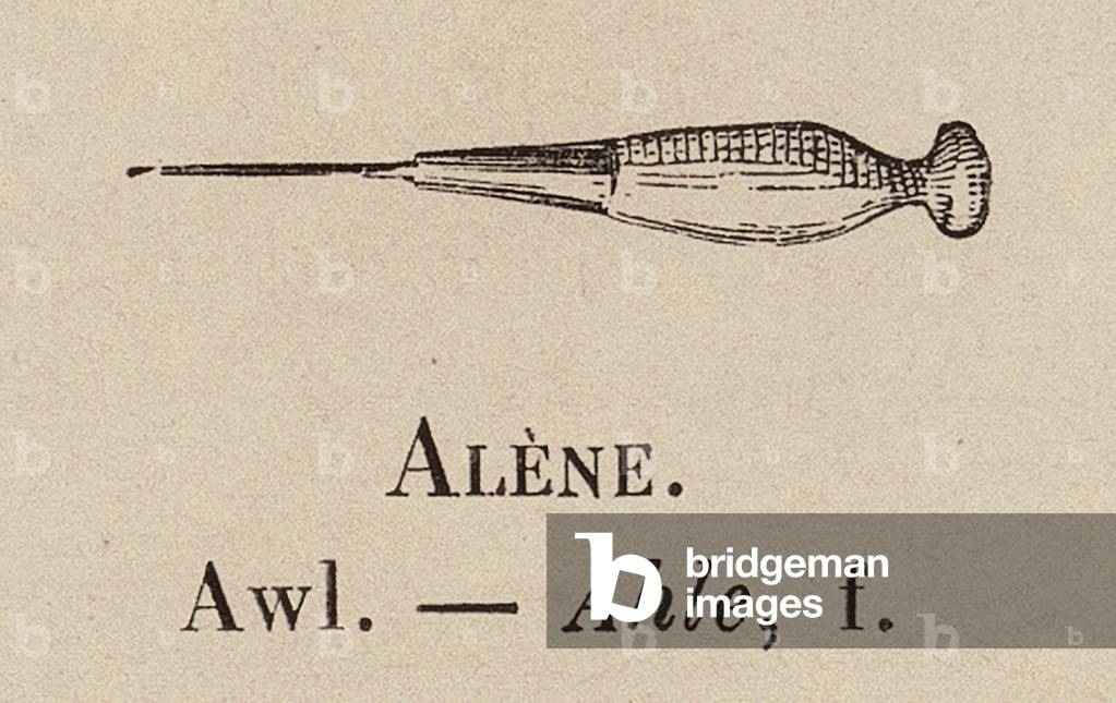 "Le Vocabulaire Illustre: Alene; Ahle; Ahle (Gravur)" 1873 von European School