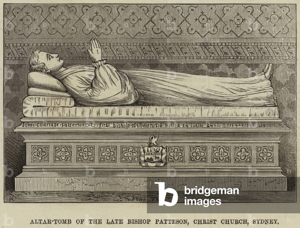 Altar-Tomb of the Late Bishop Patteson by English Artist, b/w