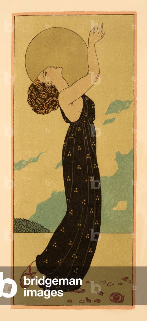 Les Mysteres, Illustration aus Les Chansons de Bilitis, von Pierre Louys, Pub. 1922 (pochoir print)