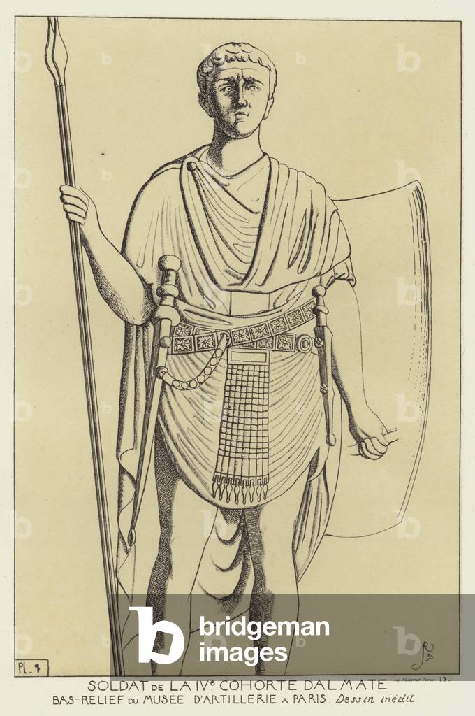 "Soldat de la IVe cohorte (Farbe litho)" von Raphael Jacquemin, b/w