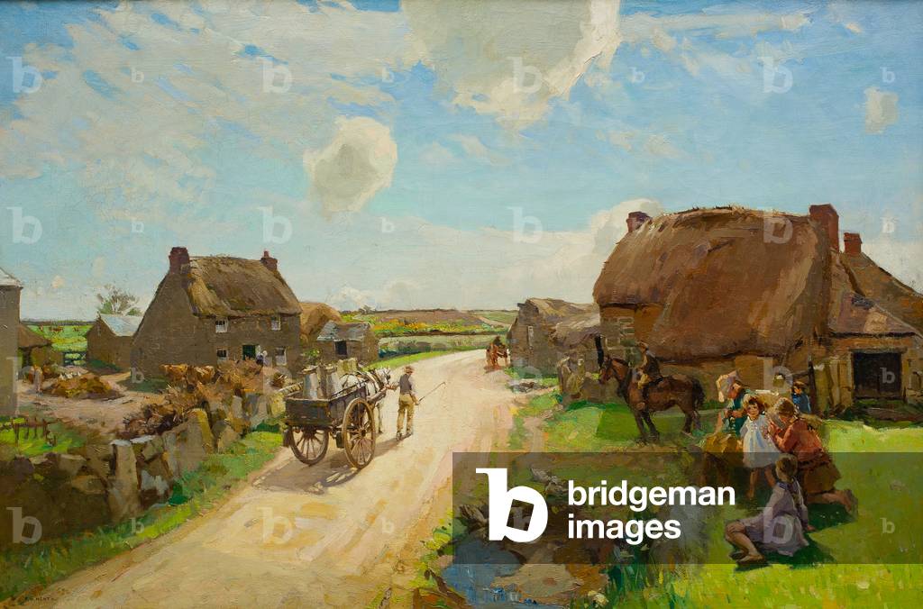 Der Milchwagen, um 1920 (Öl auf Leinwand)