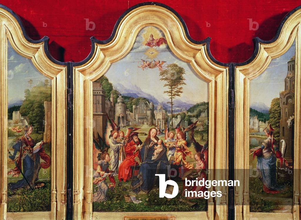 The Holy Family with Saint Catherine and Saint Barbara (oil on panel)