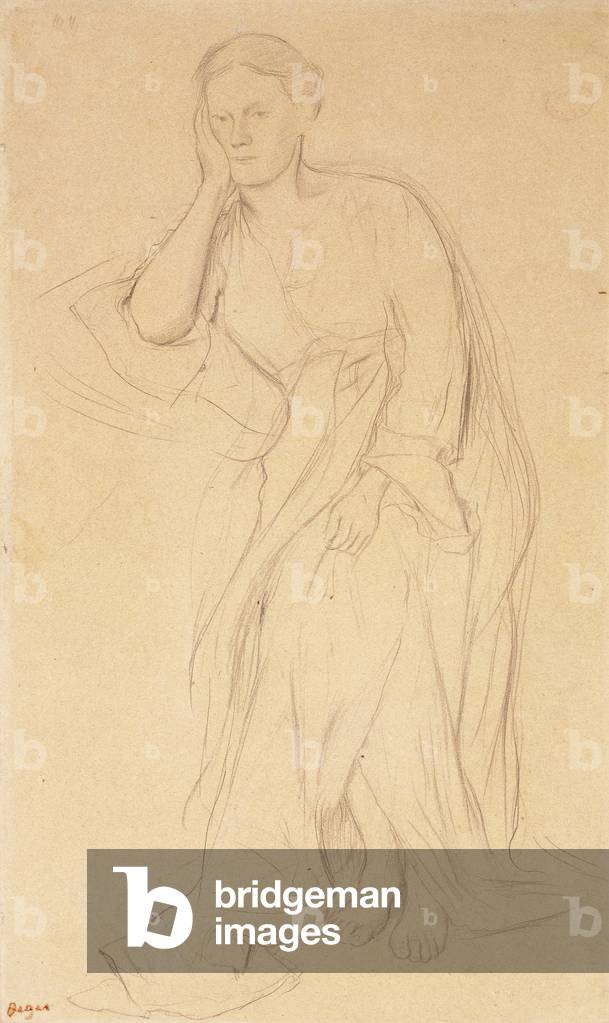 Eugenie Fiocre c.1867 by Edgar Degas, b/w
