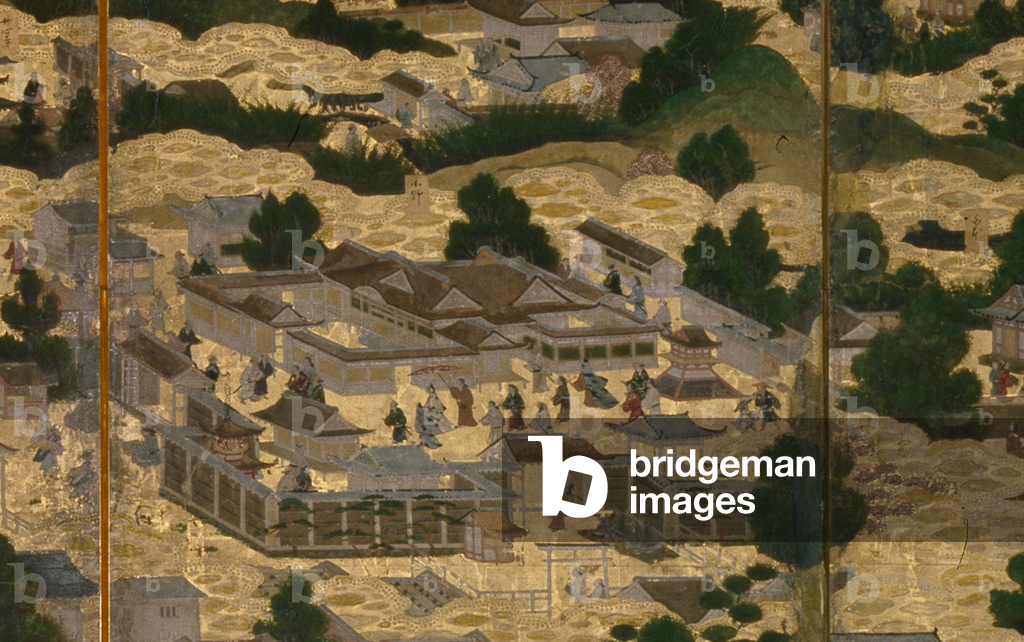 Image of Painting depicting Detail of Views In and Around Kyoto 1616 by Japanese Artist