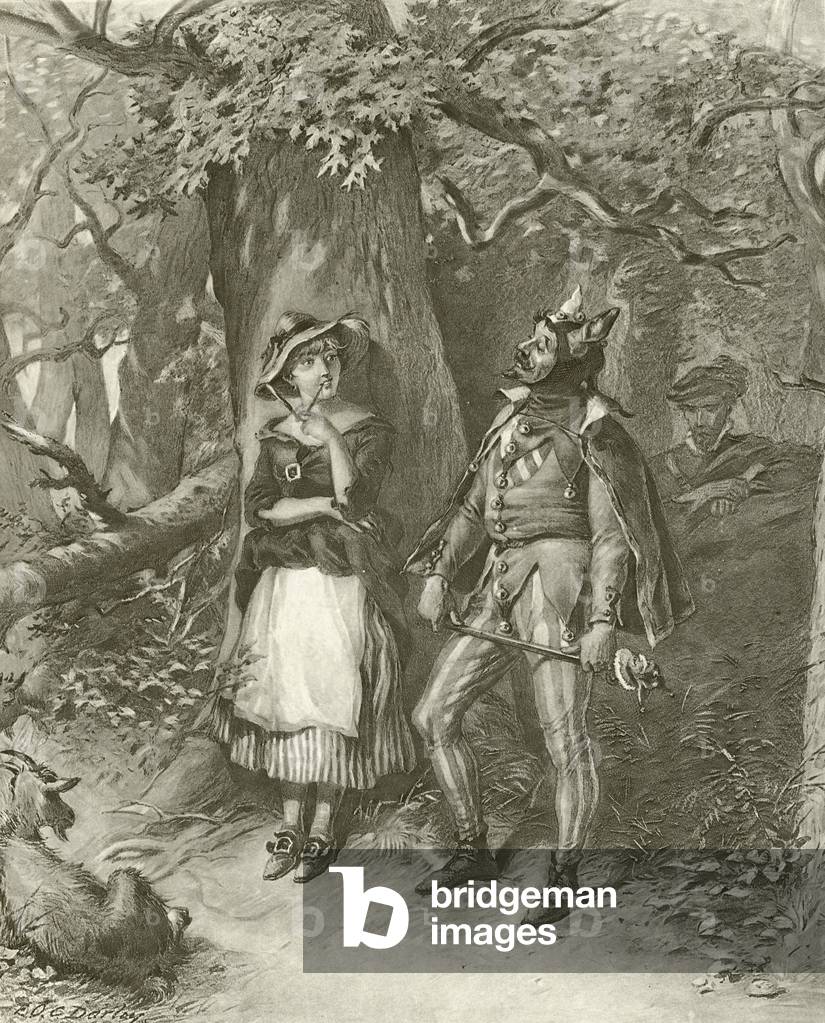 Immagine di Incisione "Come piace a te. Atto III" di Felix Octavius Carr Darley, b/w