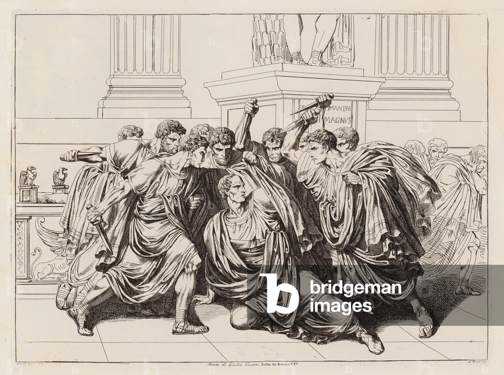 Immagine di Stampa "Assassinio di Giulio Cesare" 1801 di Bartolomeo Pinelli