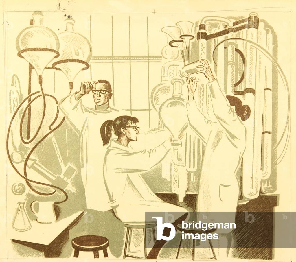 Image de Estampe représentant Biochemists 1964 par Emiliya Glebova