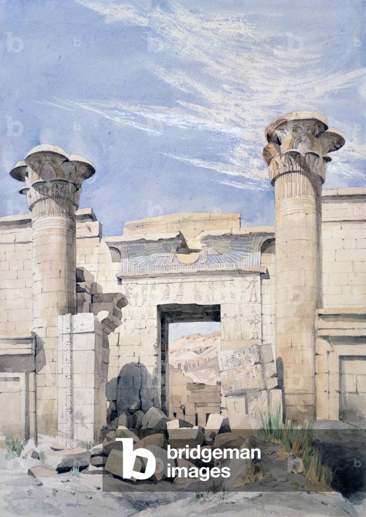 Immagine di Disegno "Ingresso al Tempio di Ramses III'" di Canon G. F. Weston