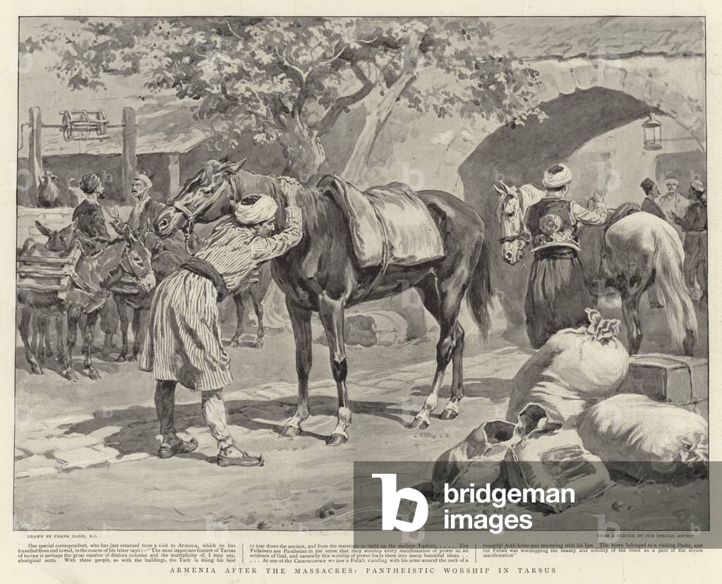 Armenia dopo i massacri, culto panteistico a Tarso (lito)