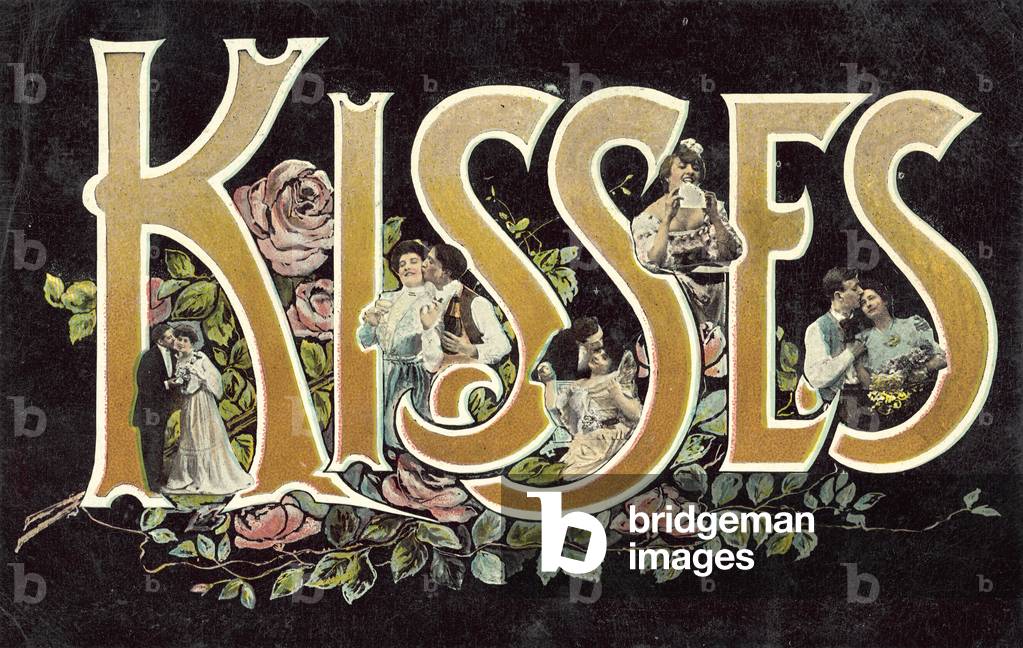 Bild von Fotografie "Küsse in surrealen Schriftzügen (Foto)" 1901 von European Photographer