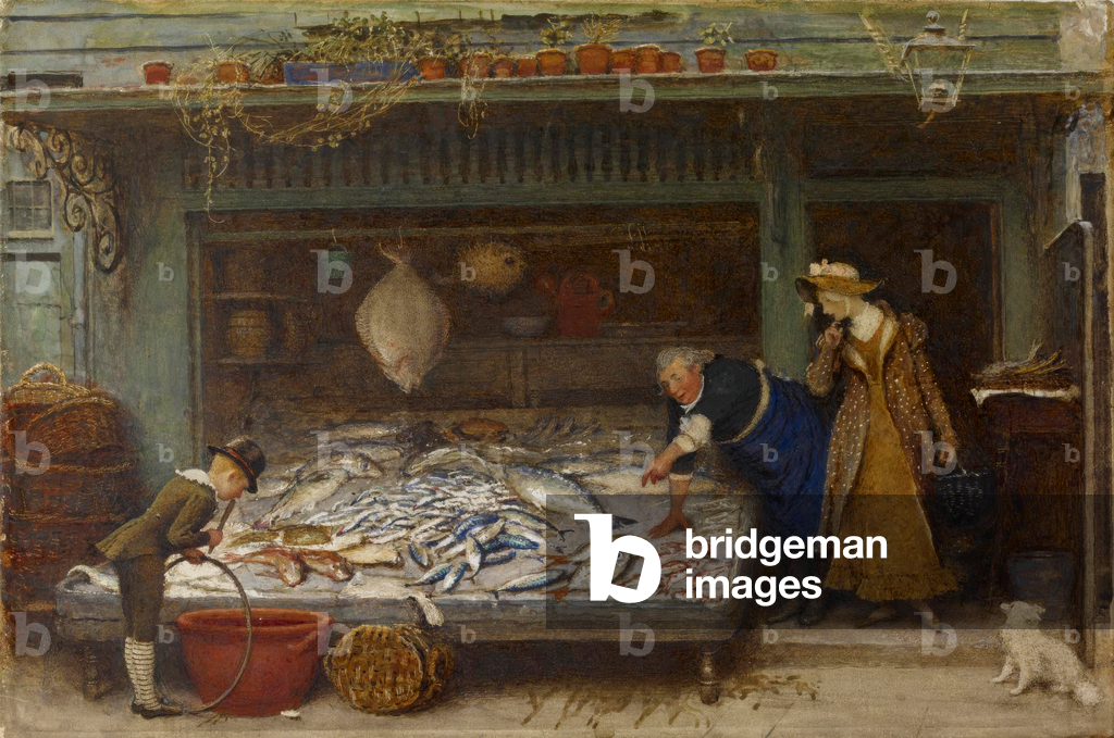 Immagine di Disegno "Un Fishmonger's Negozio" 1873 di Frederick Walker