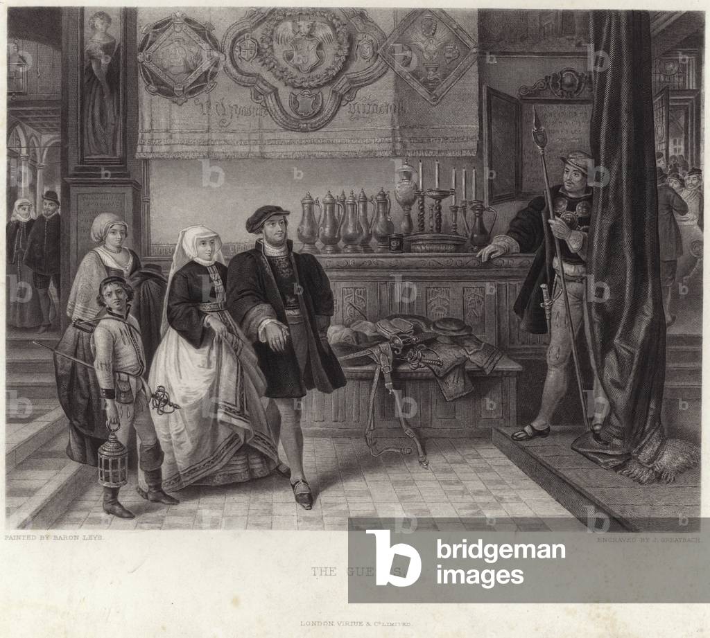 The Guests (engraving) by Baron Leys