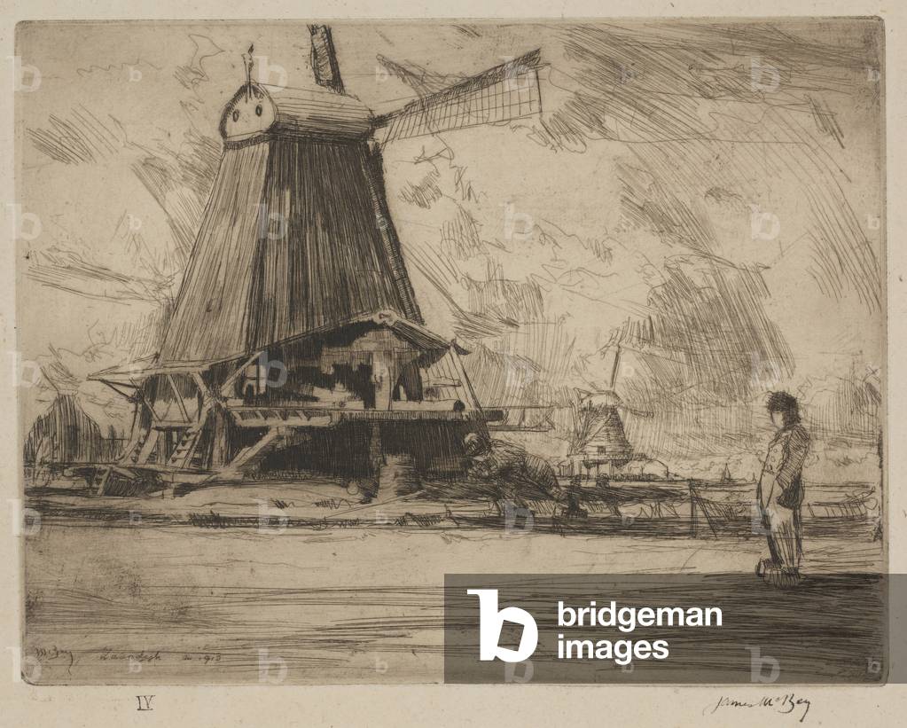 The Mill, Zaandijk, 1910 (etching)