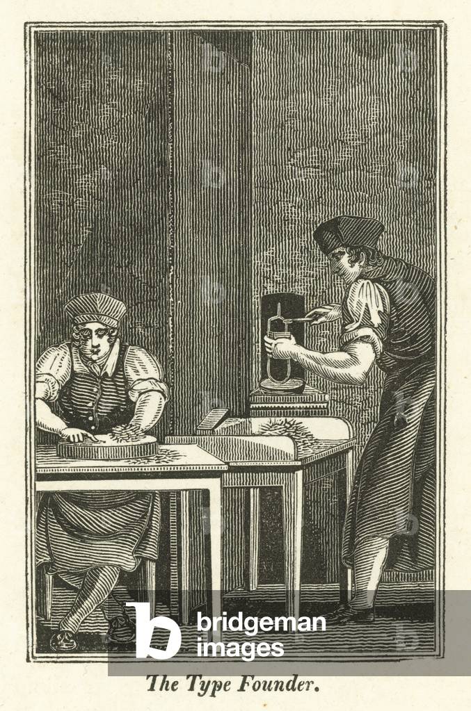 The Type Founder (engraving) by English Artist