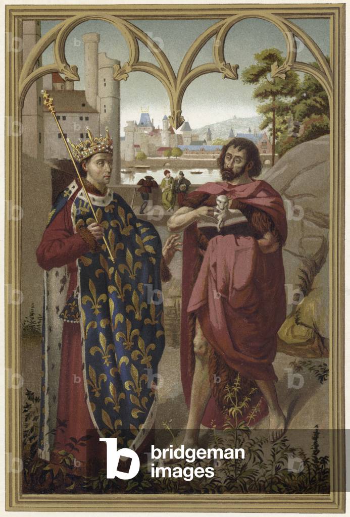 "Saint Louis et Saint Jean Baptiste (cromolito)" 1801 di French School