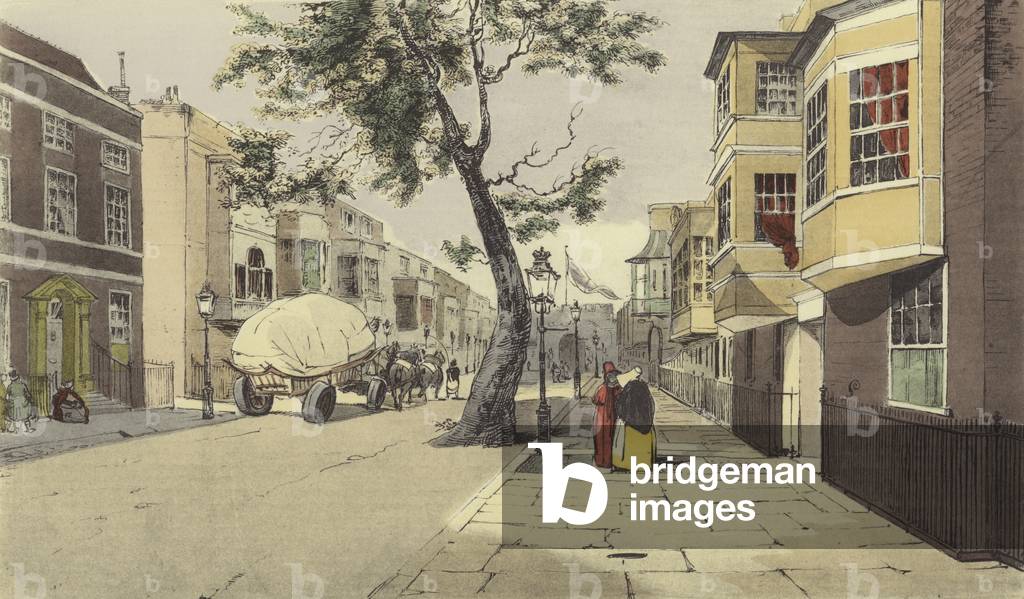 Une petite Ville de province (colour litho)