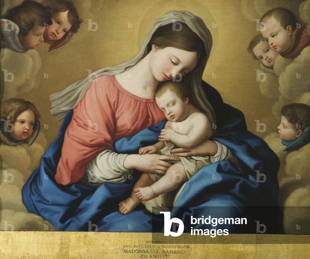 madonna und kind (öl auf leinwand)