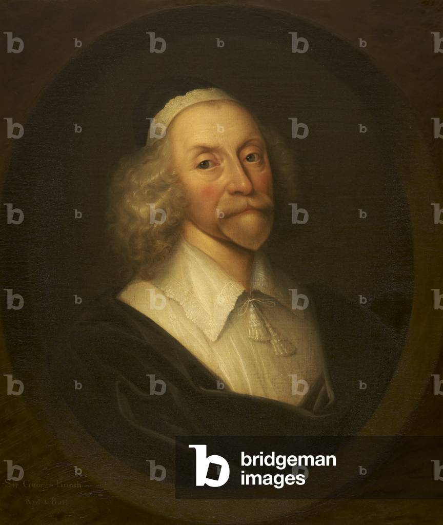 Immagine di Dipinto "Signore Giorgio Booth (1566 1652)" di English School, b/w