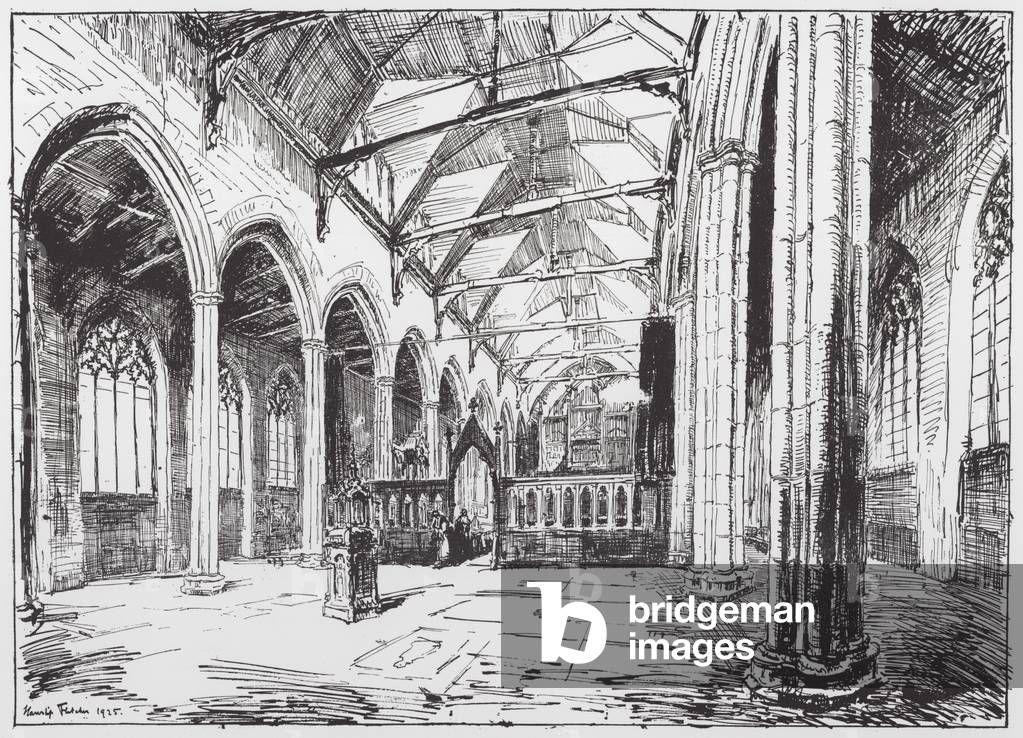 Image of Print depicting London: Austin Friars (litho) by Hanslip Fletcher