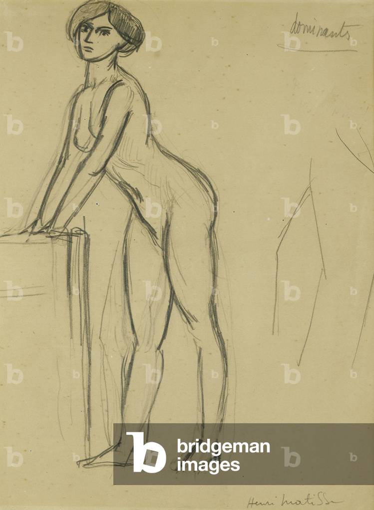 Junges Mädchen stehend, ca. 1908-10 (Bleistift auf Papier)