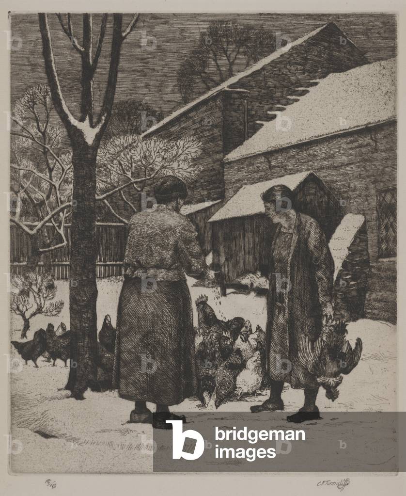 Christmas Chickens (etching)