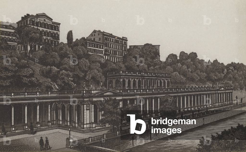 Immagine di Stampa "Muhlbrunncolonnade (lito)" di German School, b/w