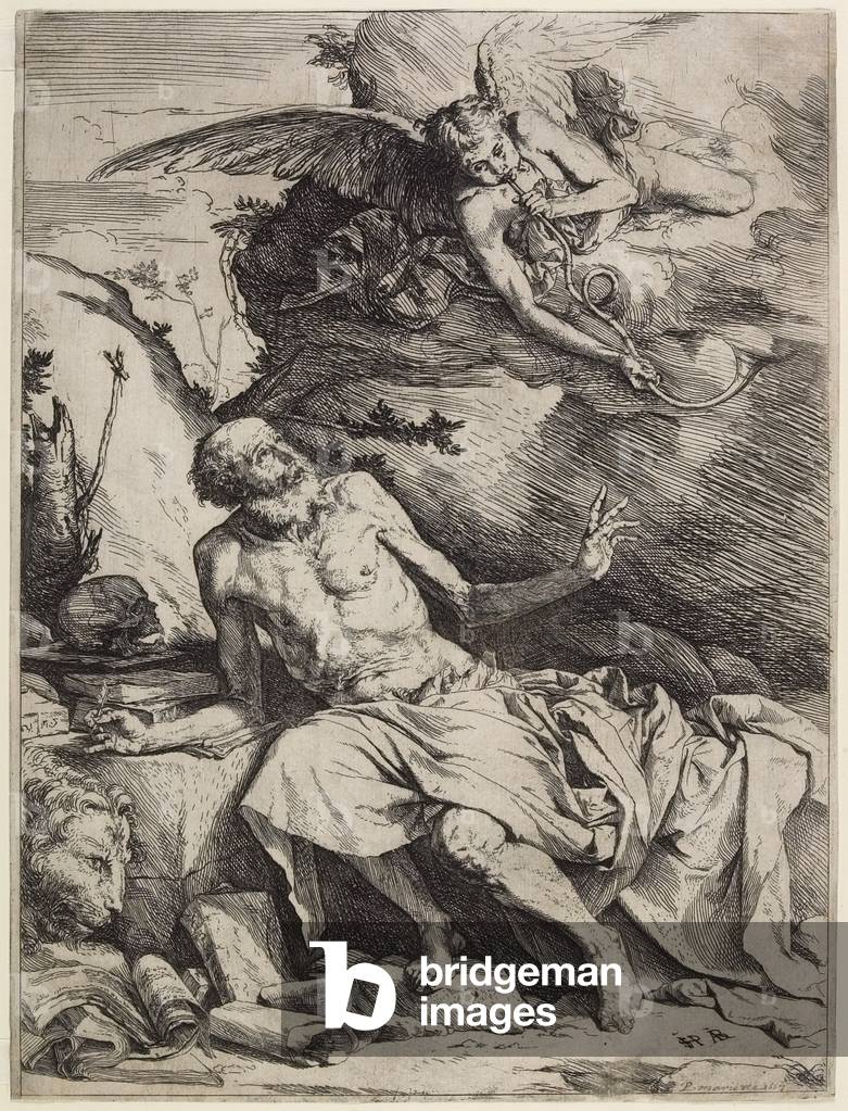 Image of Engraving depicting Saint Jerome Hearing the Trumpet of the Last Judgment, c.1621 by Jusepe de Ribera