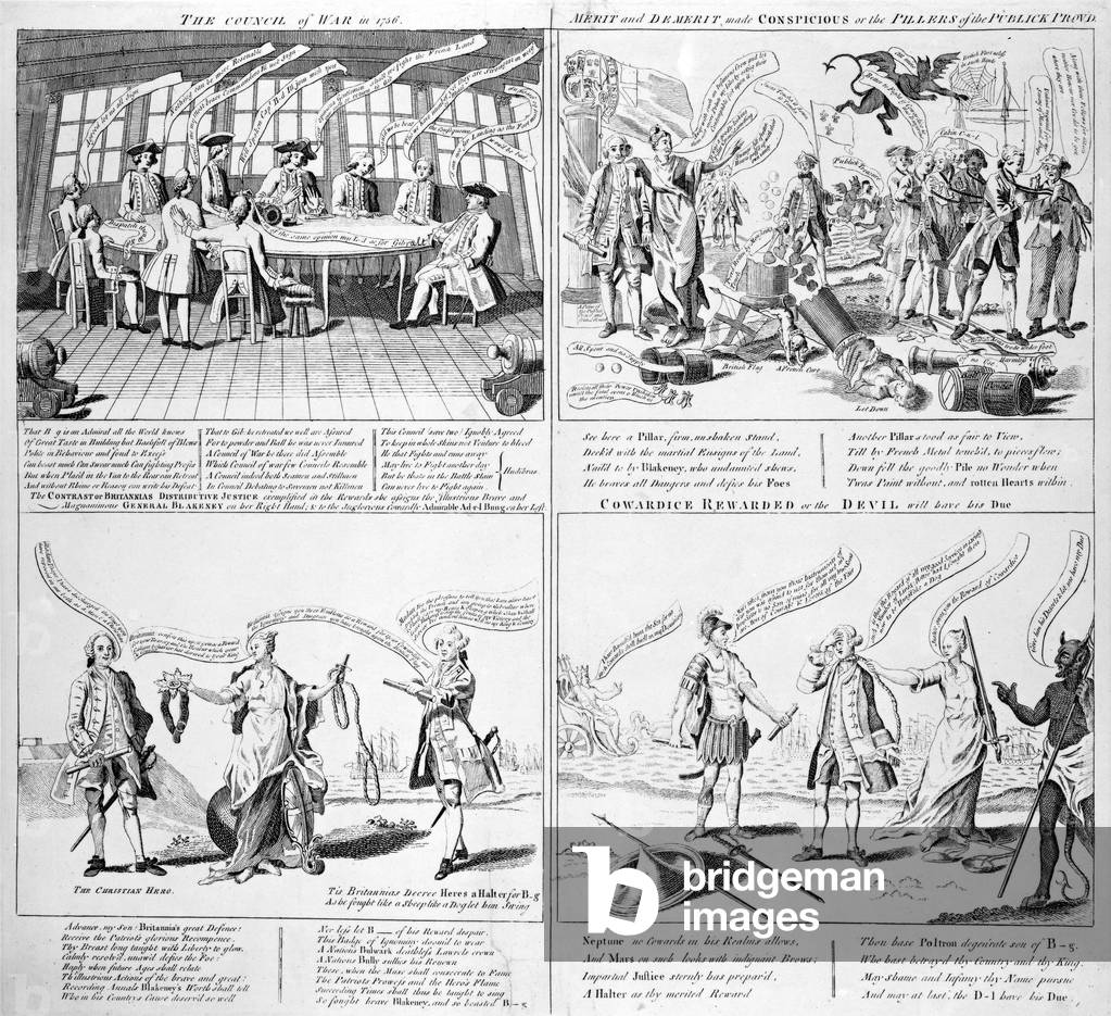 The Council of War in 1756 1756 by English Artist, b/w