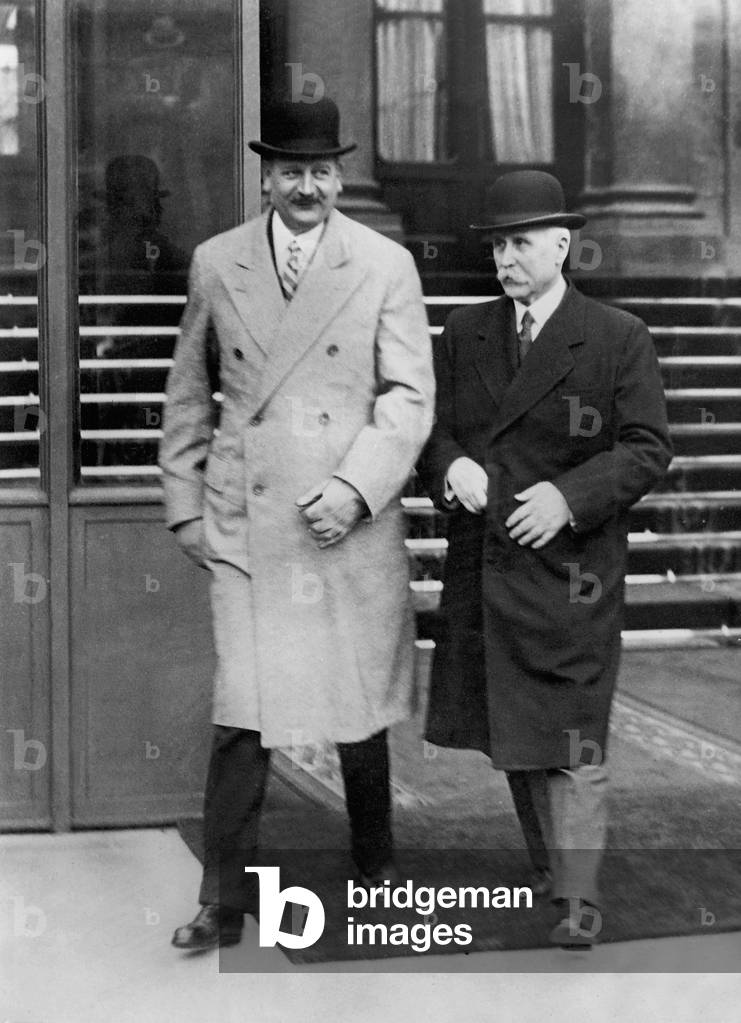 Henri Philippe Petain und Pierre Laval, 1934 (s/w Foto)