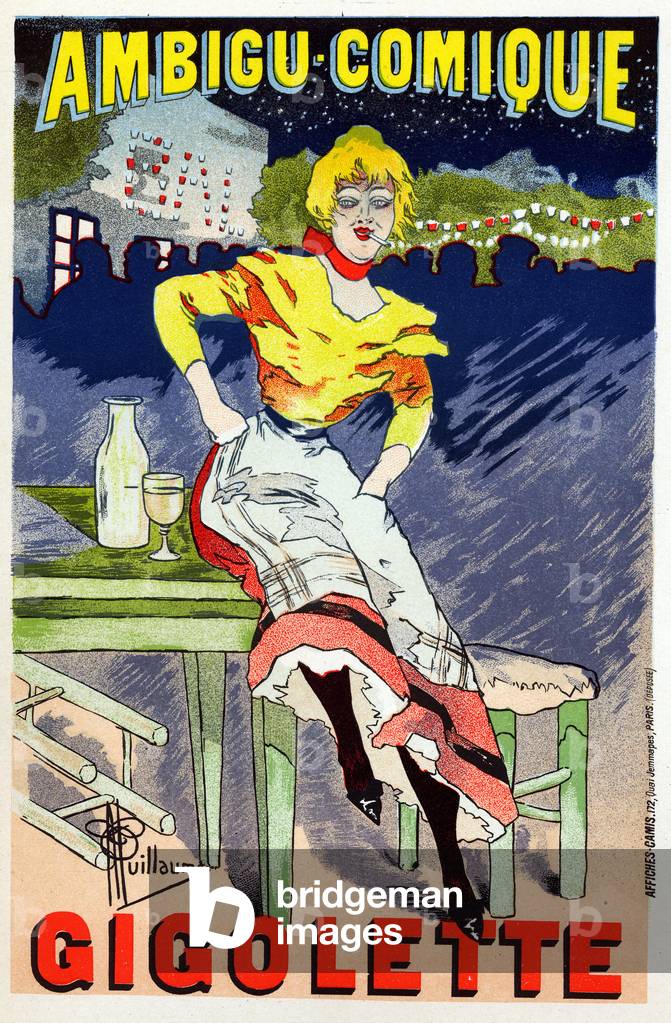 Parigino che fuma in una palla, per «Gigolette», opera teatrale ambientata a Parigi, fine XIX secolo (locandin