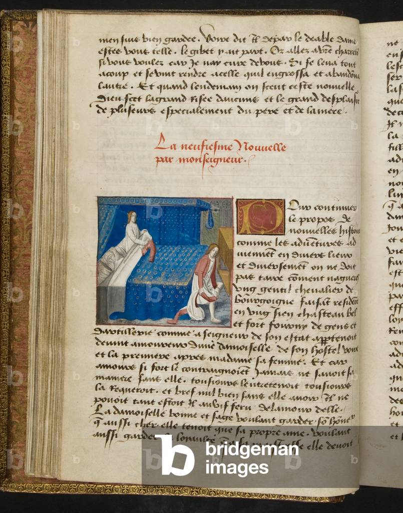 MS Hunter 252 020v Seite von 'Cent Nouvelles Nouvelles, c.1461-62 (vellum)