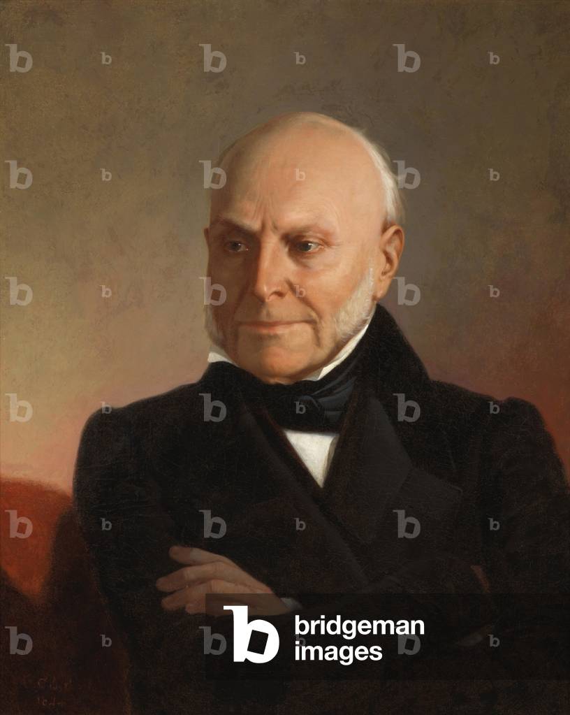 John Quincy Adams, in 1844 portrait by French artist, Jean Baptiste Adolphe Giber. After his one term presiden